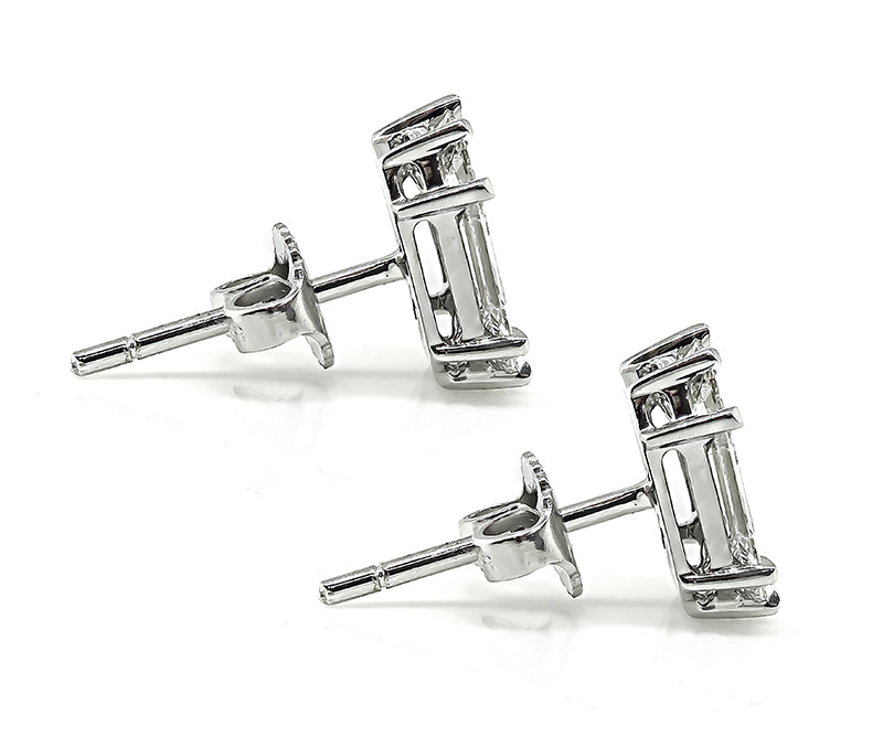 Estate 0.93ct Diamond Illusion Set Stud Earrings