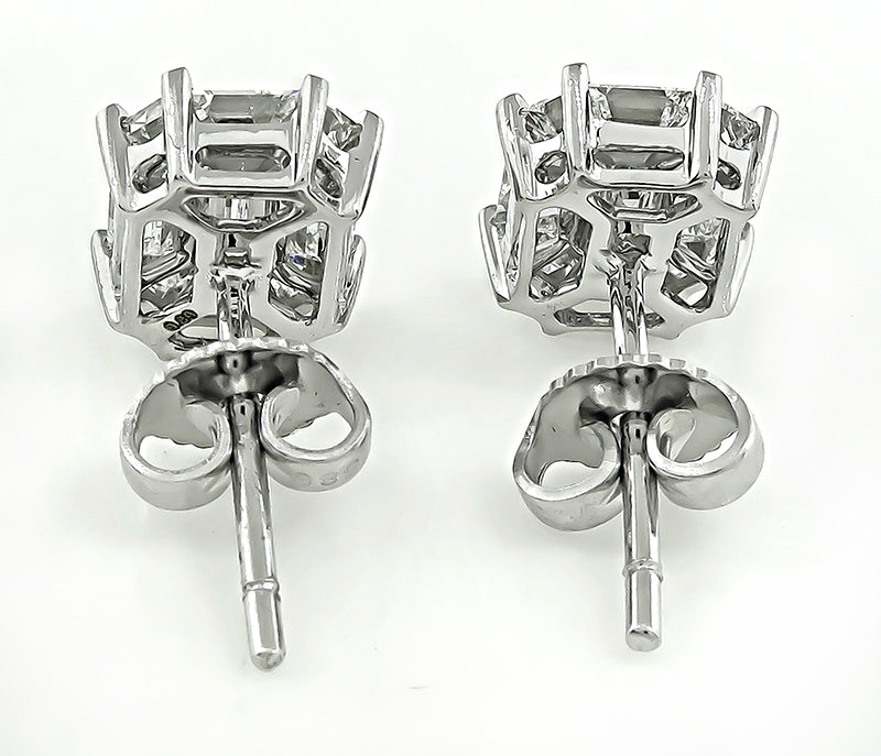 Estate 0.93ct Diamond Illusion Set Stud Earrings