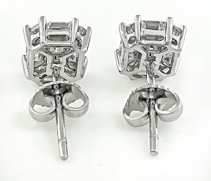 Estate 0.93ct Diamond Illusion Set Stud Earrings
