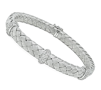 Estate 0.50ct Diamond Weave Bangle Bracelet
