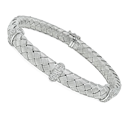 Estate 0.50ct Diamond Weave Bangle Bracelet