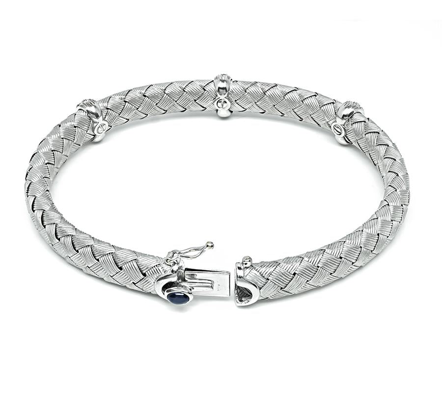 Estate 0.50ct Diamond Weave Bangle Bracelet