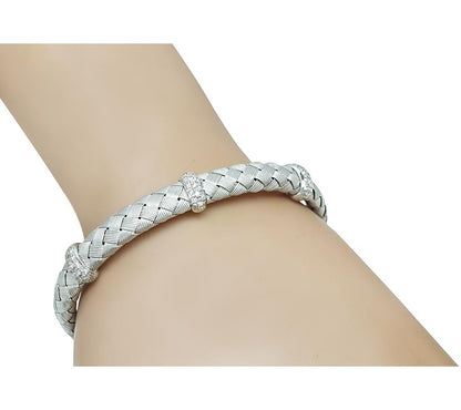 Estate 0.50ct Diamond Weave Bangle Bracelet
