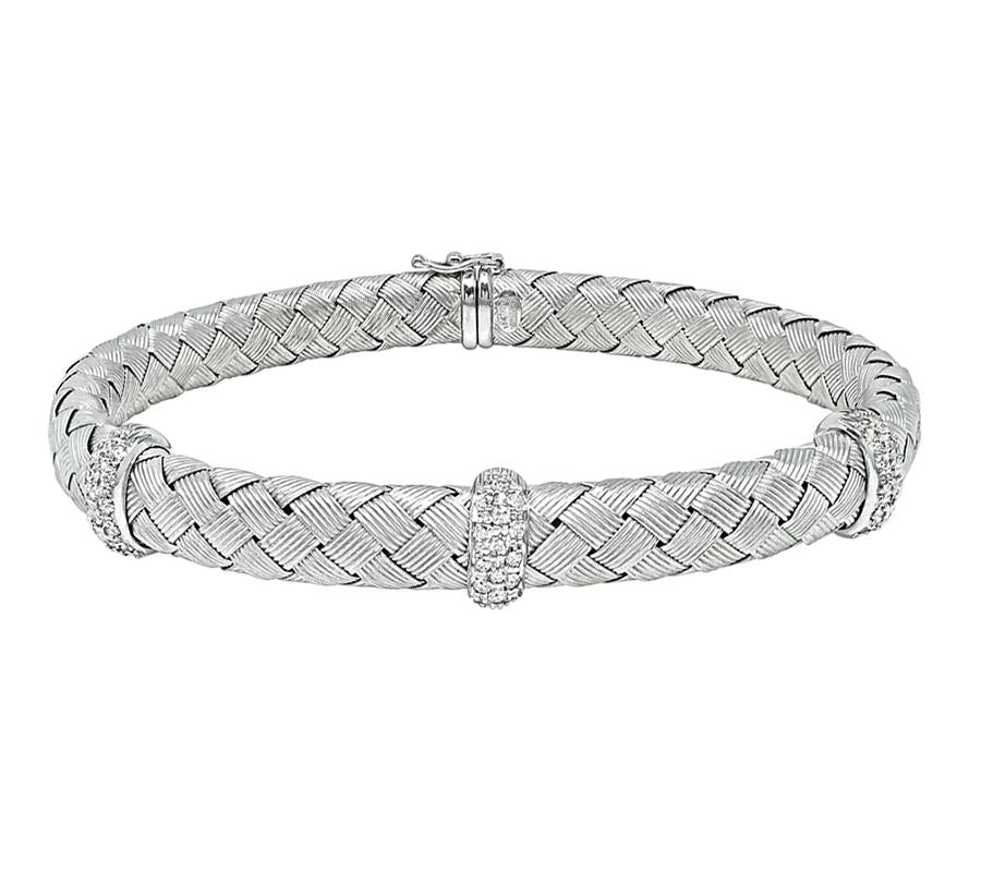 Estate 0.50ct Diamond Weave Bangle Bracelet