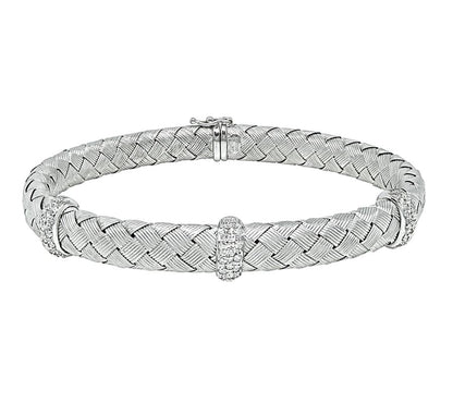 Estate 0.50ct Diamond Weave Bangle Bracelet