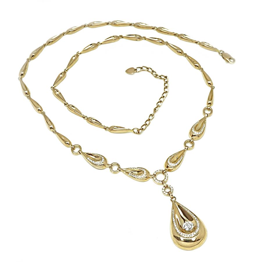 Estate 0.64ct Diamond Pink Gold Necklace