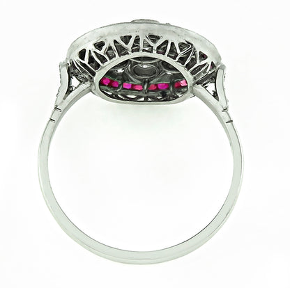 Estate 1.00ct Diamond Ruby Ring