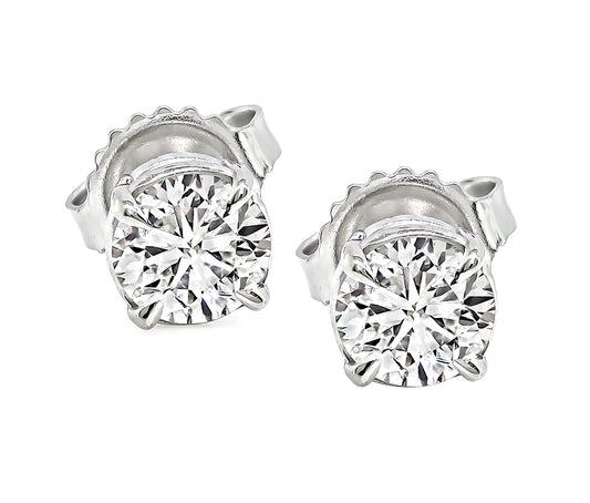 Estate 1.16cttw Diamond Stud Earrings