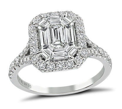 Estate 0.68ct Center Diamond 0.53ct Diamond Engagement Ring