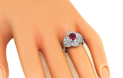 Estate 1.21ct Ruby 0.90ct Diamond Ring