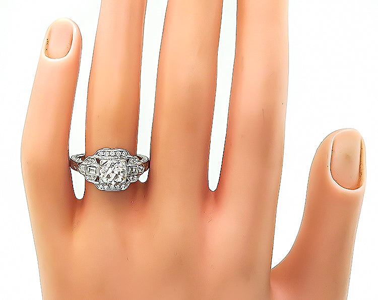 Art Deco Style 1.24ct Diamond Engagement Ring