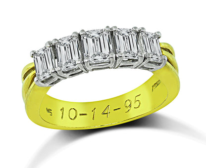 Estate 1.25ct Diamond Gold and Platinum Ring