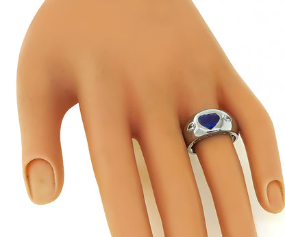Estate 1.29ct Sapphire 0.50ct Diamond Ring