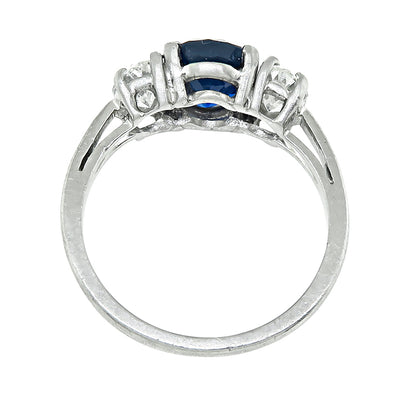 Estate 1.67ct Sapphire 0.70ct Diamond Engagement Ring