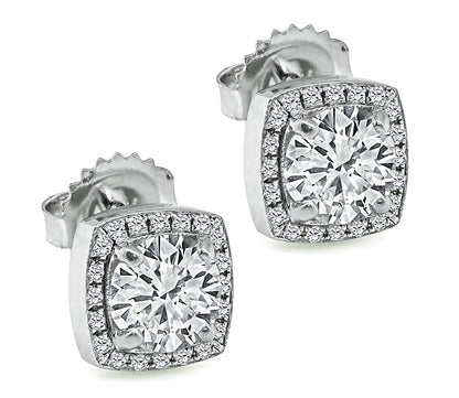 Estate 1.70ct Diamond Stud Earrings