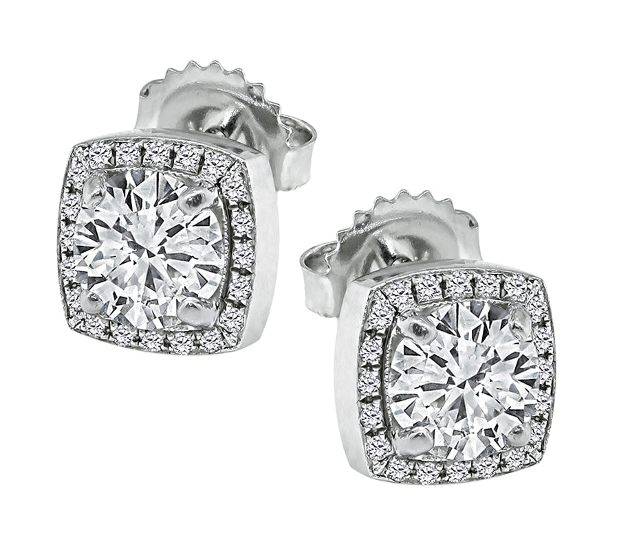 Estate 1.70ct Diamond Stud Earrings