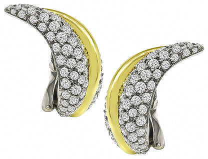 Estate 10.00ct Diamond Leaf Earrings