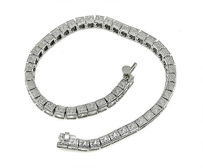 Antique Style 10.60ct Diamond Tennis Bracelet