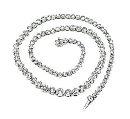 Vintage 10.00ct Bezel Set Diamond Platinum Necklace