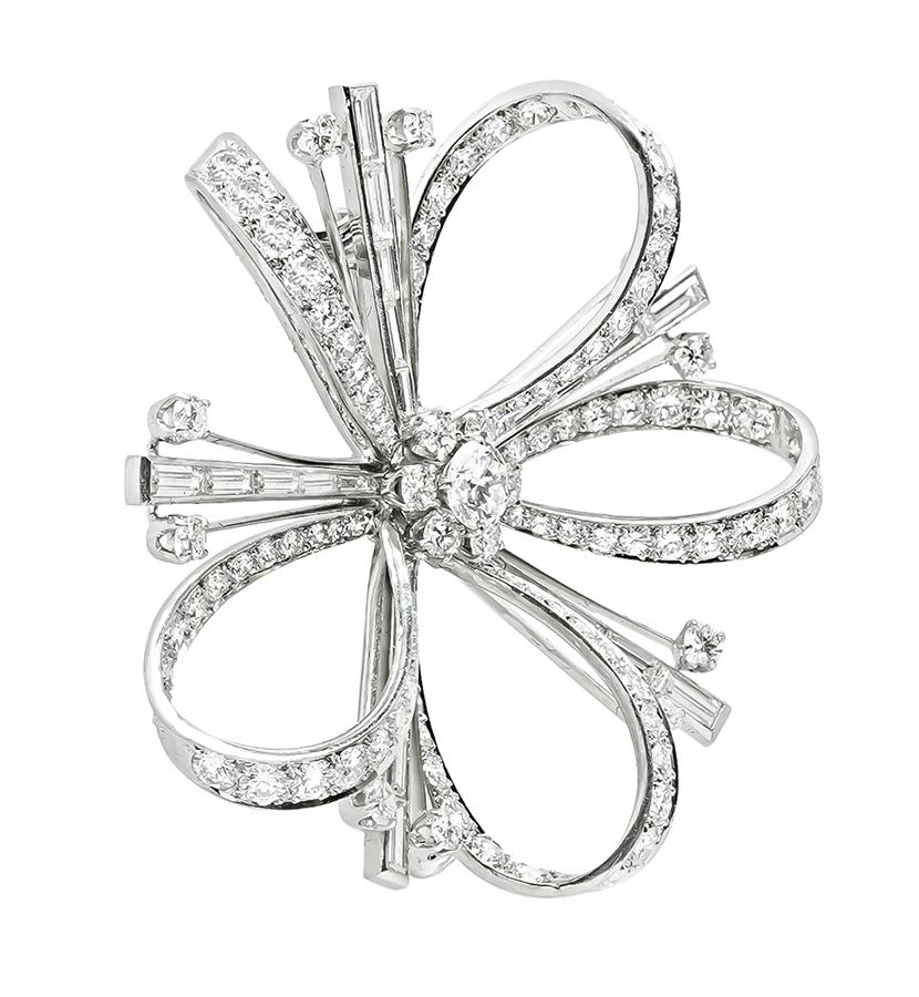 Estate 10.00ct Diamond Platinum Pin