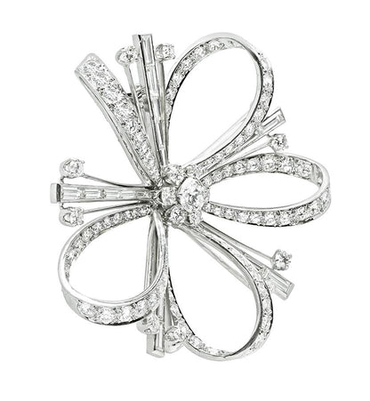 Estate 10.00ct Diamond Platinum Pin