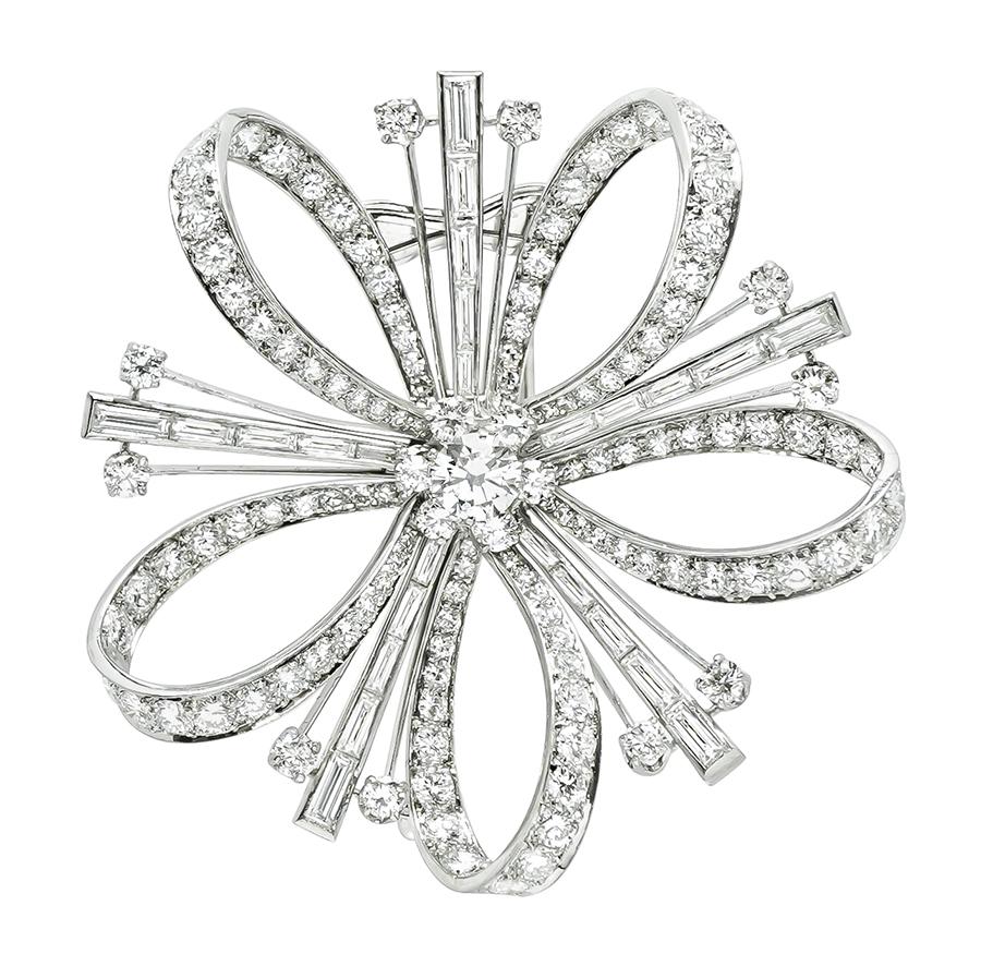 Estate 10.00ct Diamond Platinum Pin