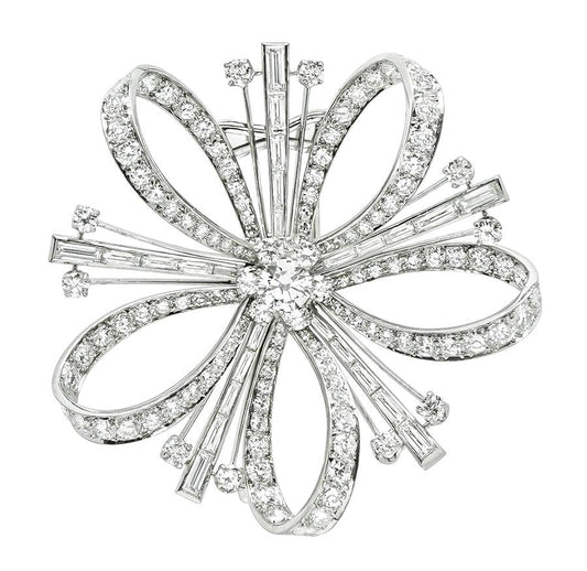 Estate 10.00ct Diamond Platinum Pin