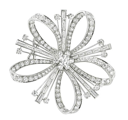 Estate 10.00ct Diamond Platinum Pin