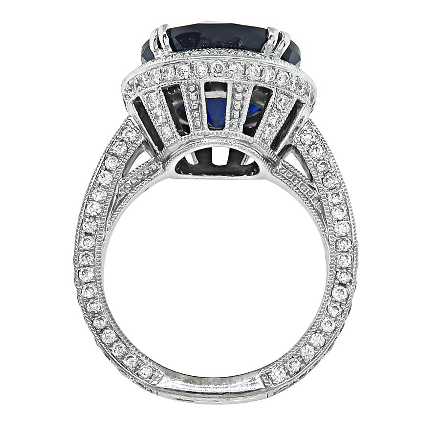 10.02ct Ceylon Sapphire 2.50ct Diamond Engagement Ring
