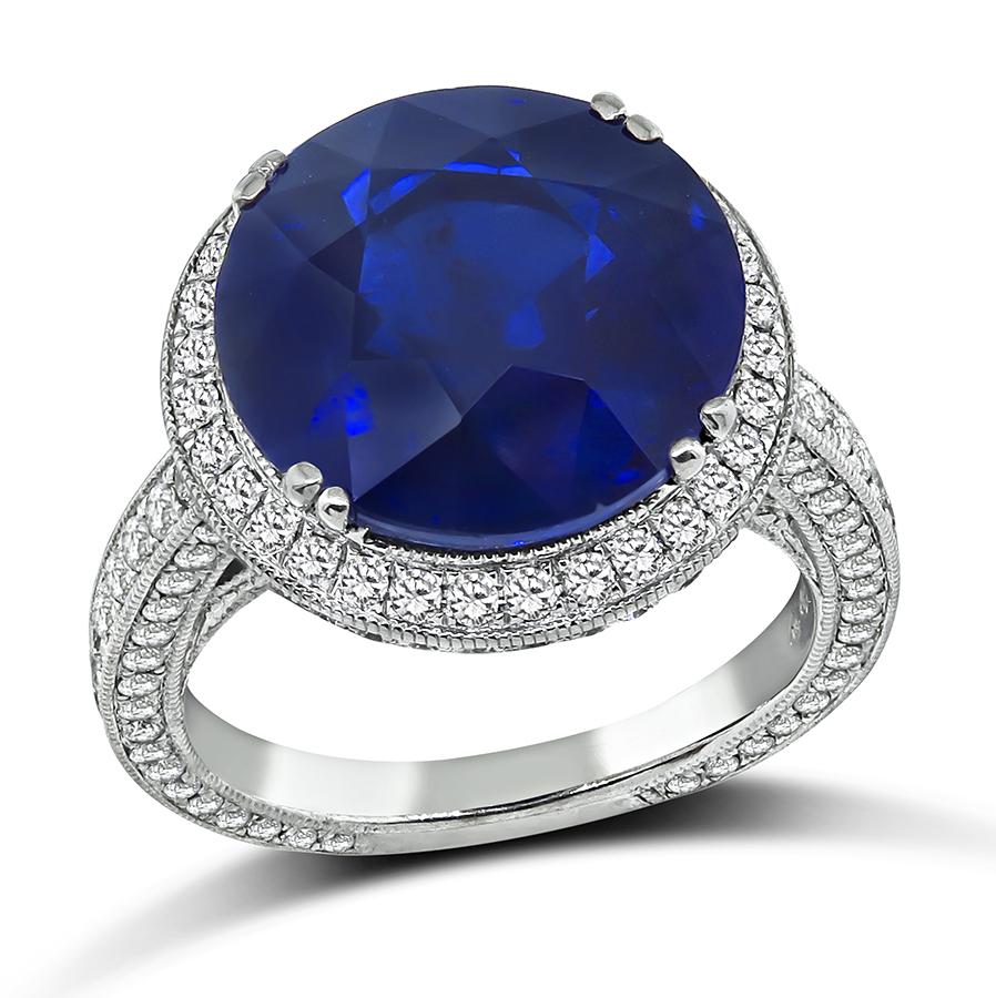 10.02ct Ceylon Sapphire 2.50ct Diamond Engagement Ring