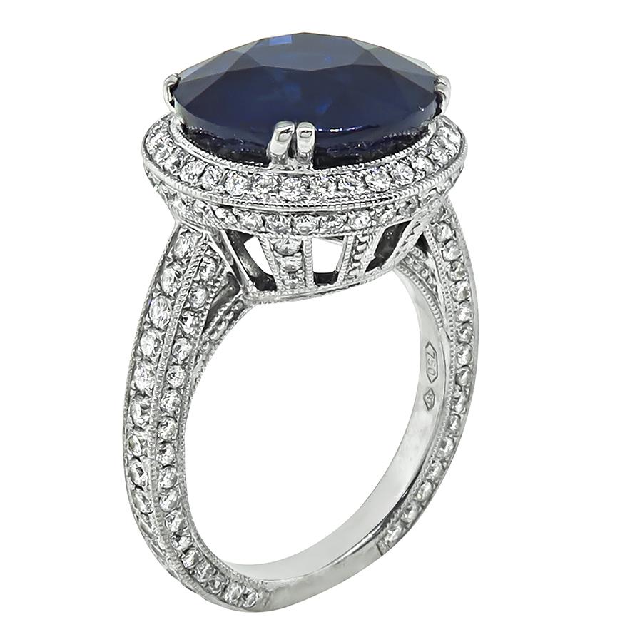 10.02ct Ceylon Sapphire 2.50ct Diamond Engagement Ring