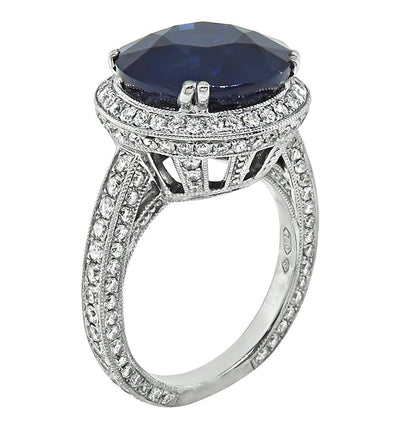 10.02ct Ceylon Sapphire 2.50ct Diamond Engagement Ring