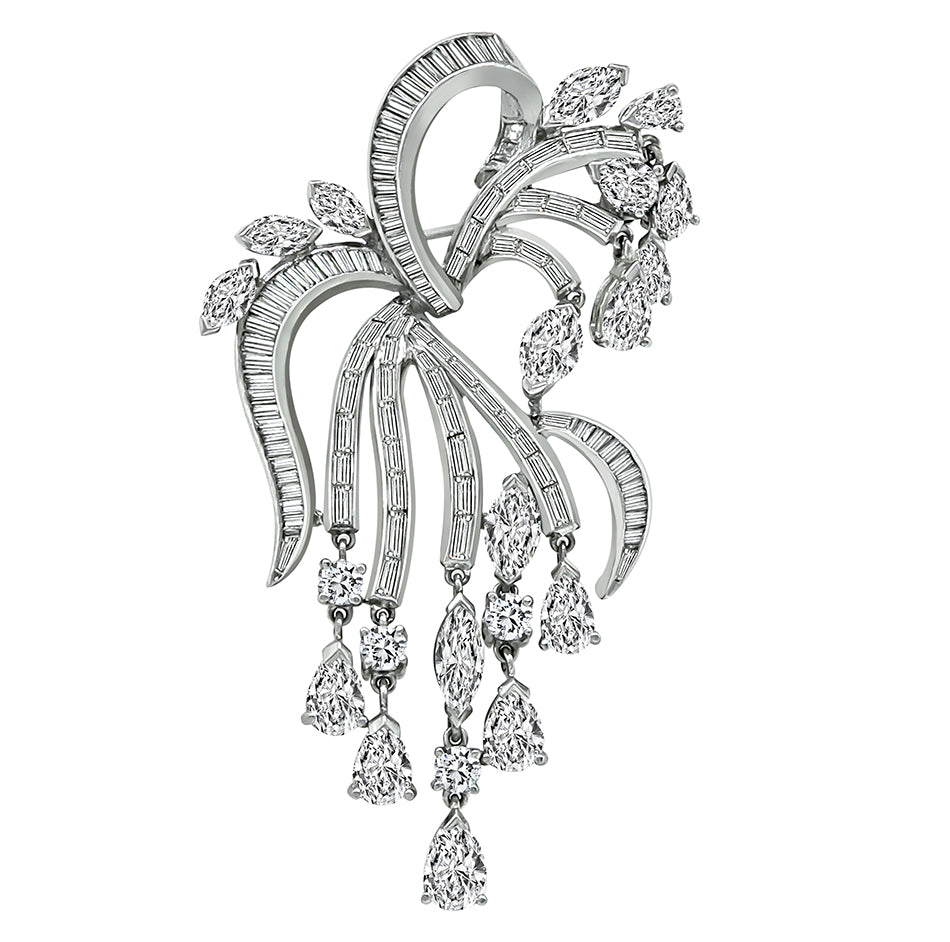 Estate 11.00ct Diamond Platinum Pin