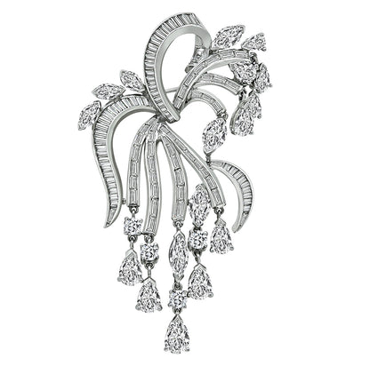 Estate 11.00ct Diamond Platinum Pin