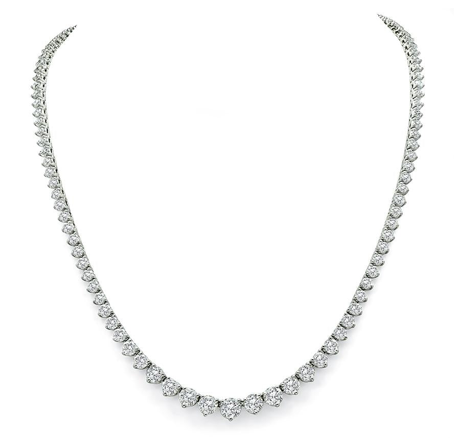 Estate 11.00ct Diamond Tennis Necklace