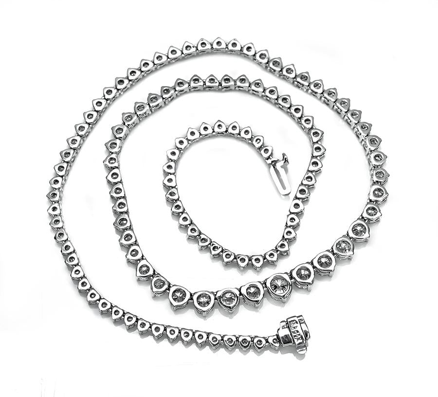 Estate 11.00ct Diamond Tennis Necklace