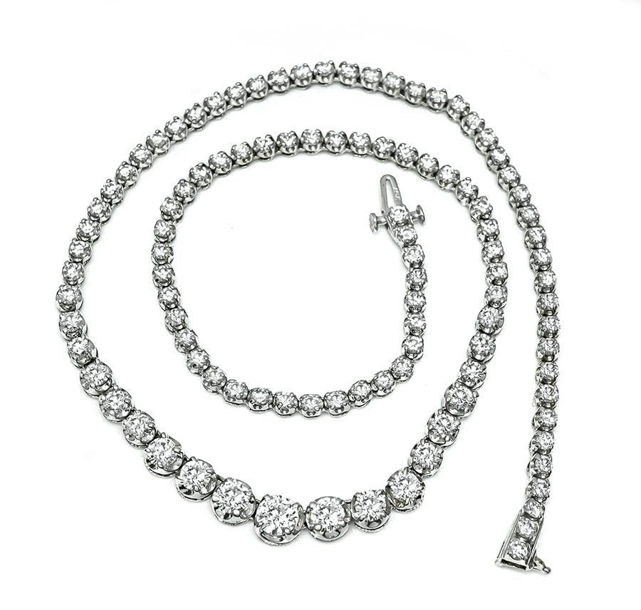 Estate 11.00ct Diamond Tennis Necklace
