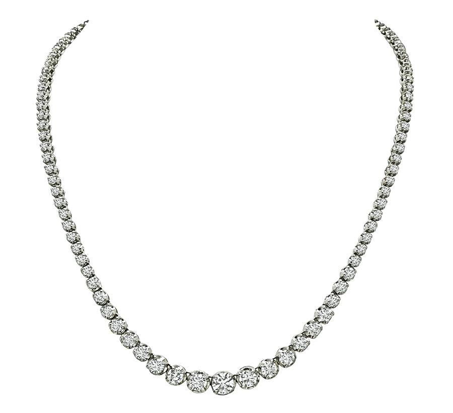 Estate 11.00ct Diamond Tennis Necklace