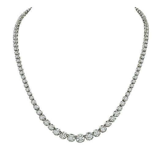 Estate 11.00ct Diamond Tennis Necklace