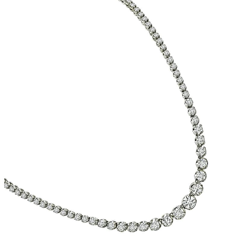 Estate 11.00ct Diamond Tennis Necklace