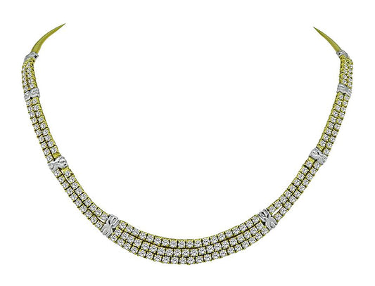 Estate 11.07ct Diamond Gold Necklace