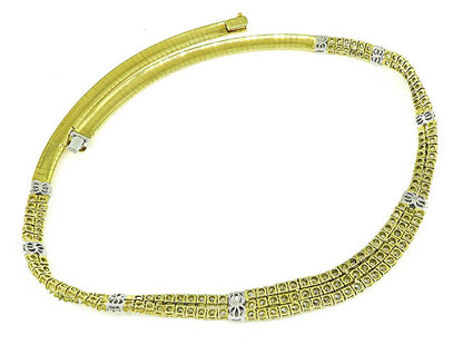 Estate 11.07ct Diamond Gold Necklace