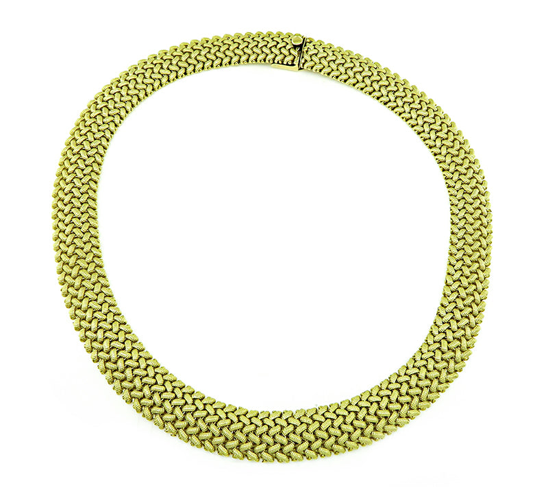 Estate Yellow Gold Weave Necklace