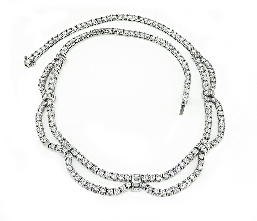 Estate 15.02ct Diamond White Gold Necklace