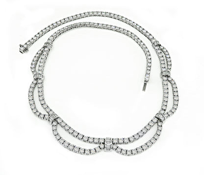 Estate 15.02ct Diamond White Gold Necklace