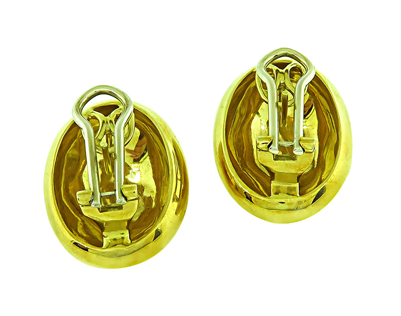 Estate Gold Oval Earrings