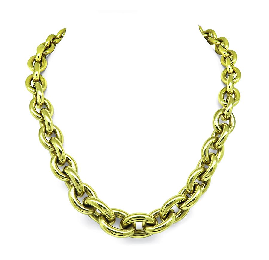 Estate 18k Yellow Gold Chain Necklace
