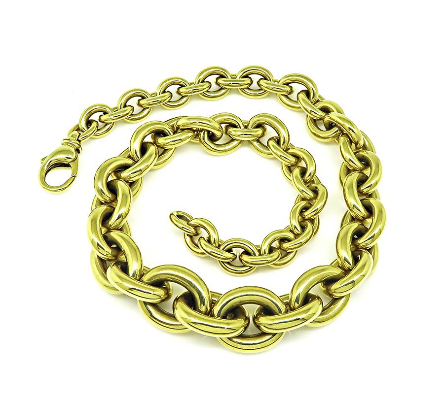Estate 18k Yellow Gold Chain Necklace