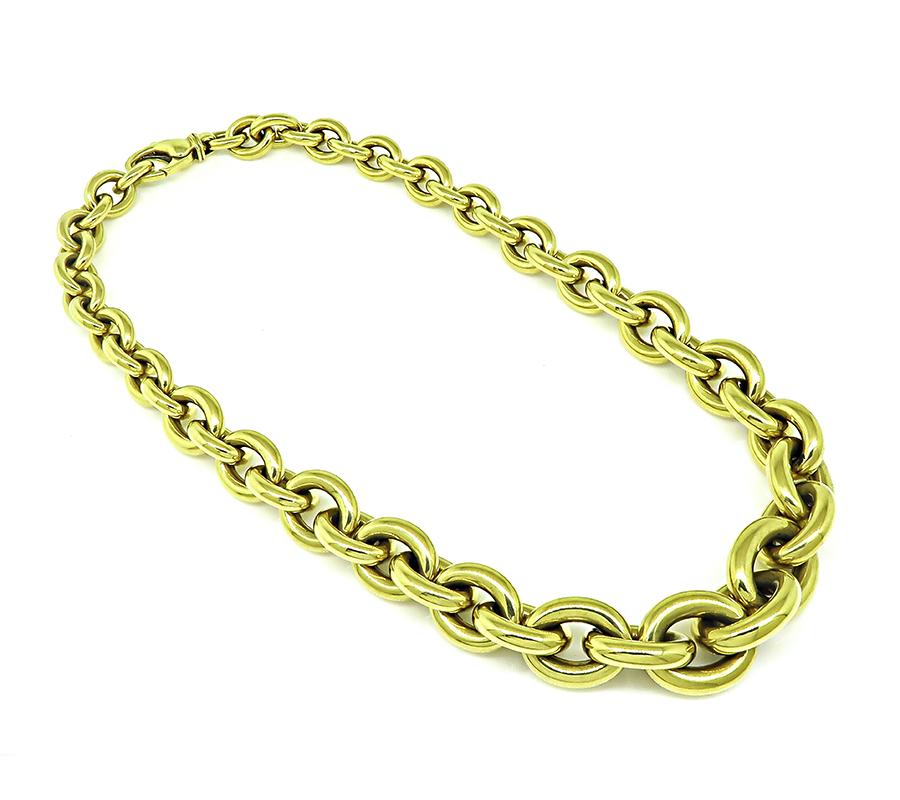 Estate 18k Yellow Gold Chain Necklace
