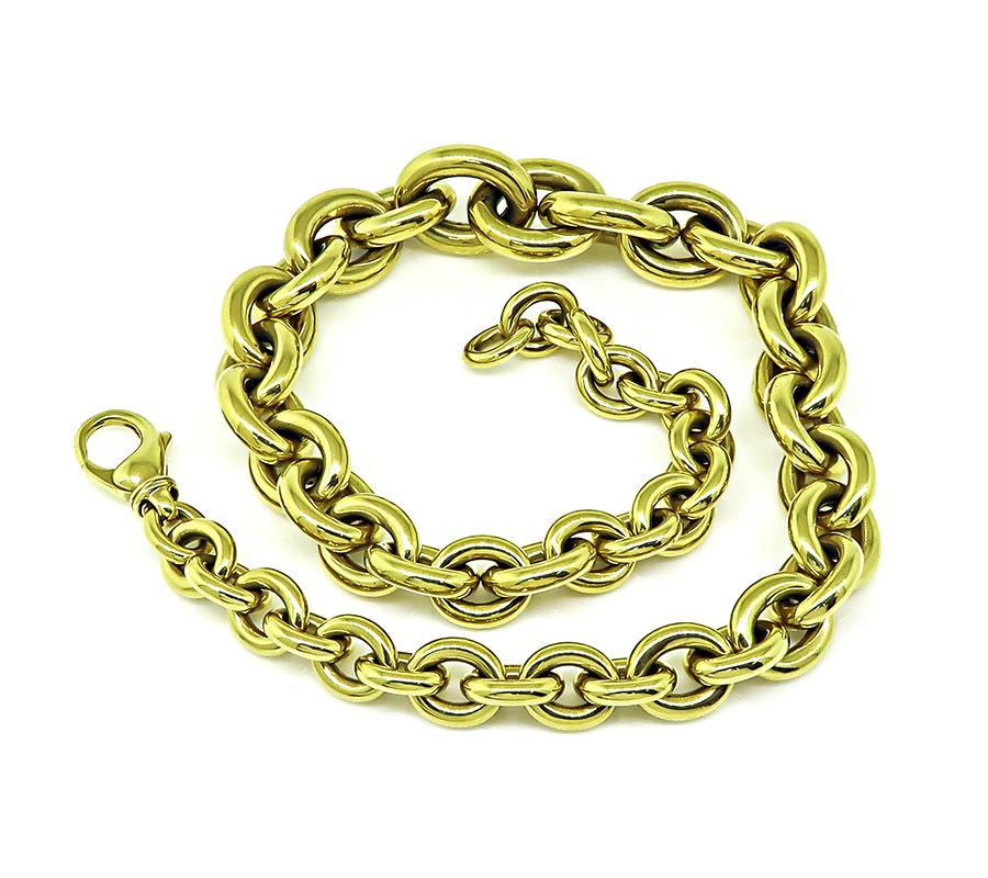 Estate 18k Yellow Gold Chain Necklace